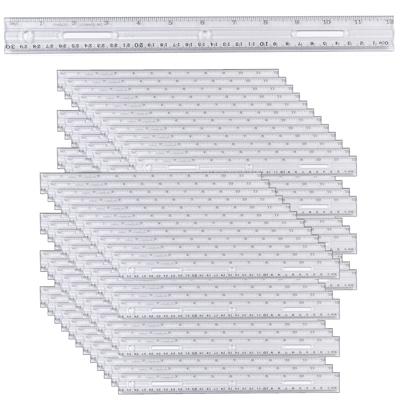 (48 EA) 12IN PLASTIC RULER CLEAR