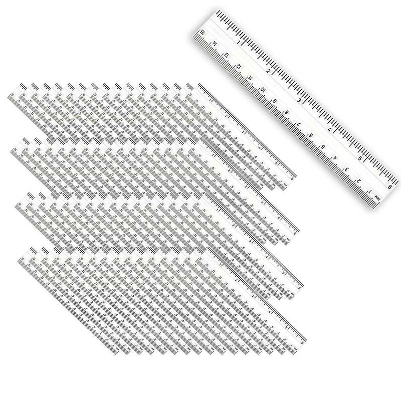 (48 EA) CLEAR PLASTIC 6IN RULER