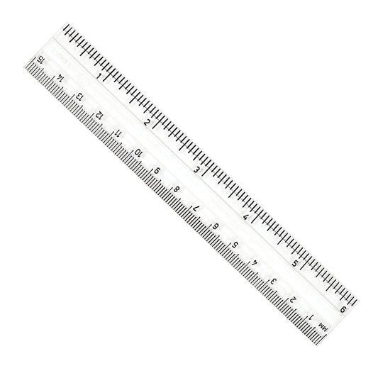 CLEAR PLASTIC 6IN RULER