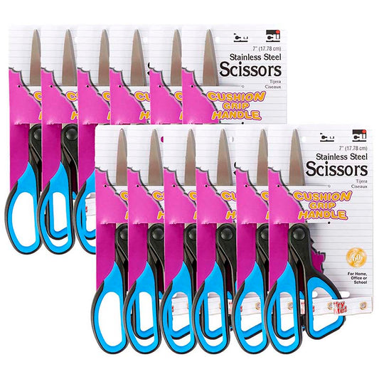 (12 EA) CUSHION GRIP SCISSOR 7IN