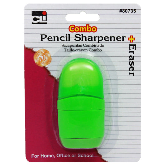 PENCIL SHARPENR/ERASER COMBO LET US