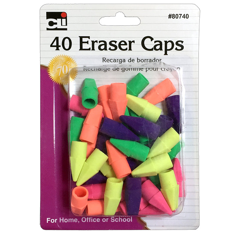 PENCIL ERASER CAPS ASSORTED COLORS