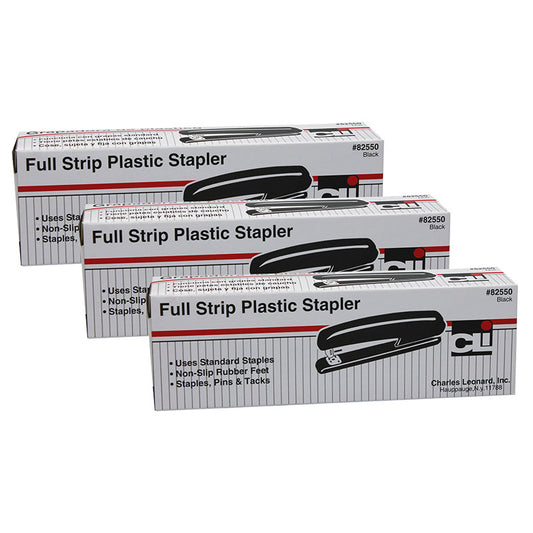 (3 EA) BLACK FULL STRIP STAPLER
