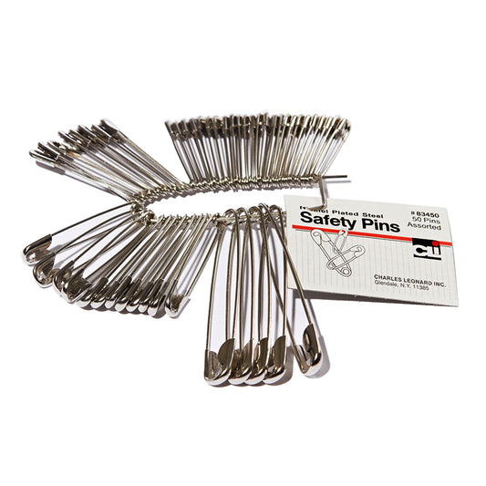 SAFETY PINS ASSORTED SIZES 50PK