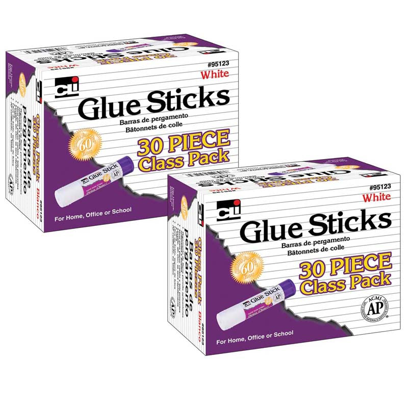 (2 PK) WHITE GLUE STICKS 30 PER PK