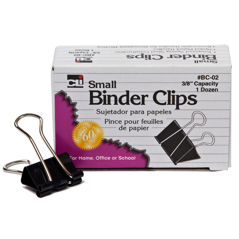 BINDER CLIPS 12CT SMALL 3/8IN