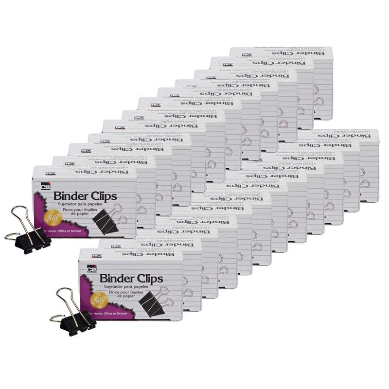 (24 BX) BINDER CLIPS 12 PER BX MED