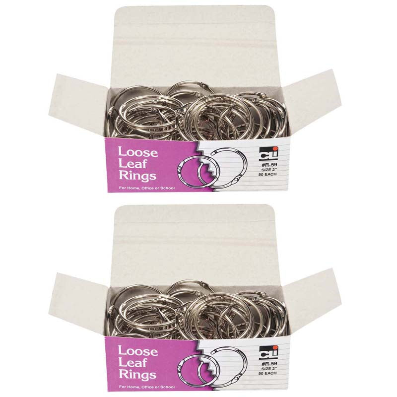 (2 BX) LOOSE LEAF RINGS 2IN 50/BOX