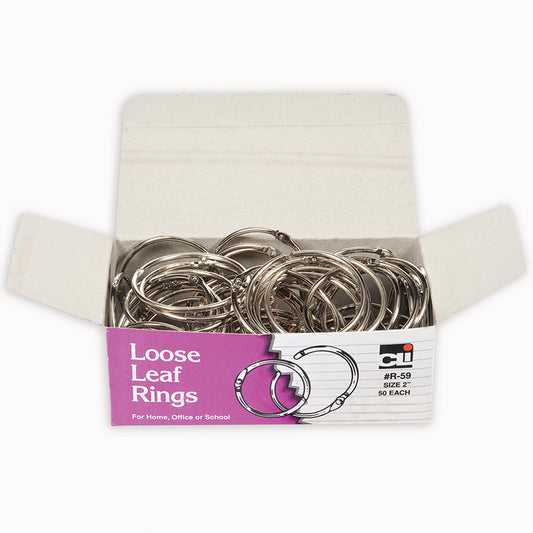 LOOSE LEAF RINGS 2IN 100/BOX