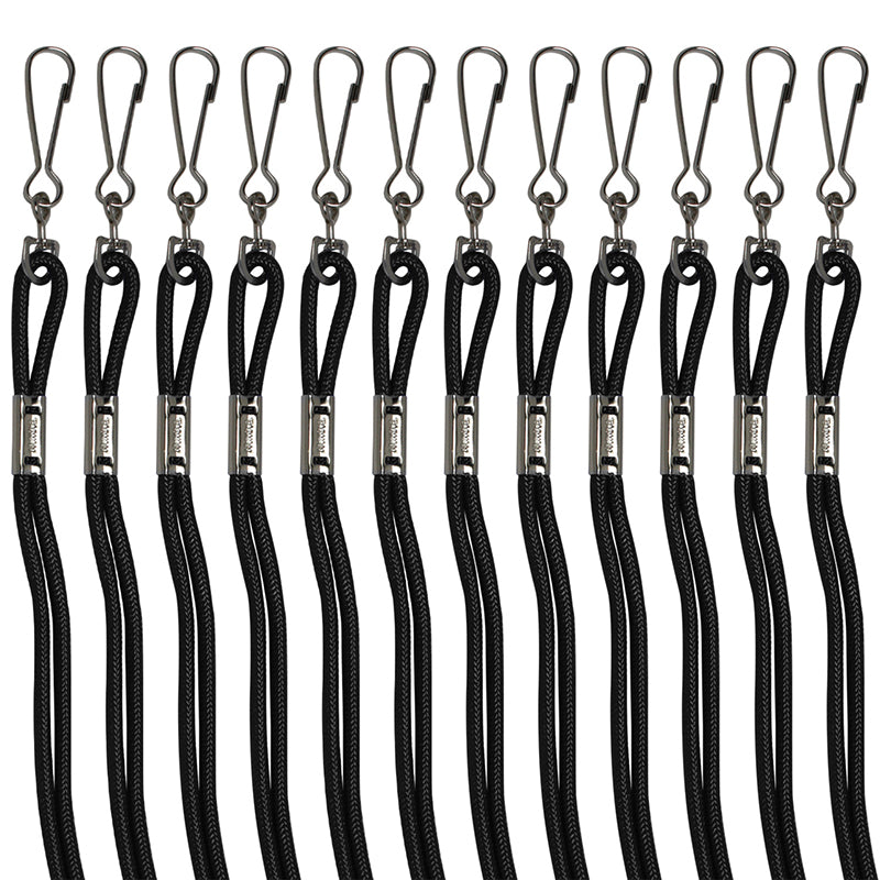 LANYARDS BLACK 12/PK