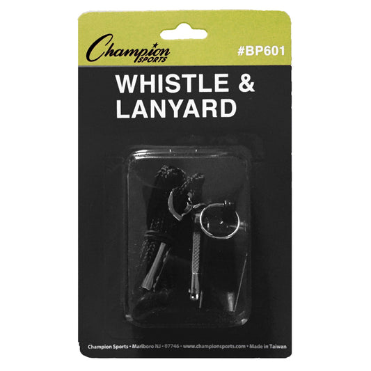 PLASTIC WHISTLE AND LANYARD