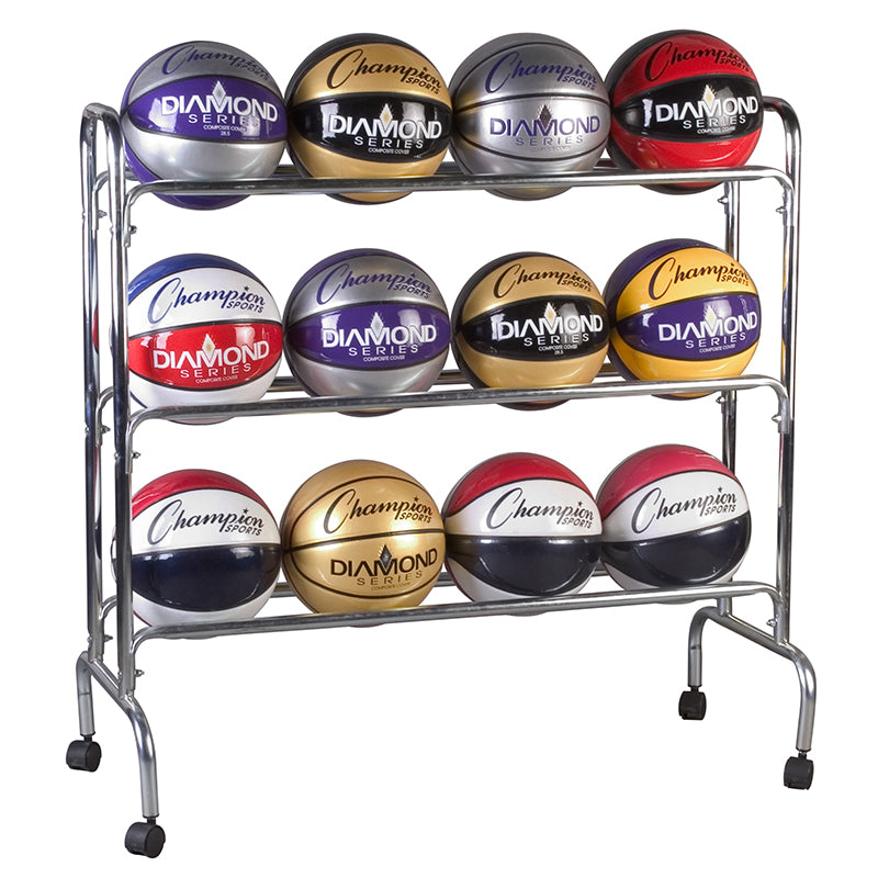 PORTABLE BALL RACK 3 TIER HOLDS 12