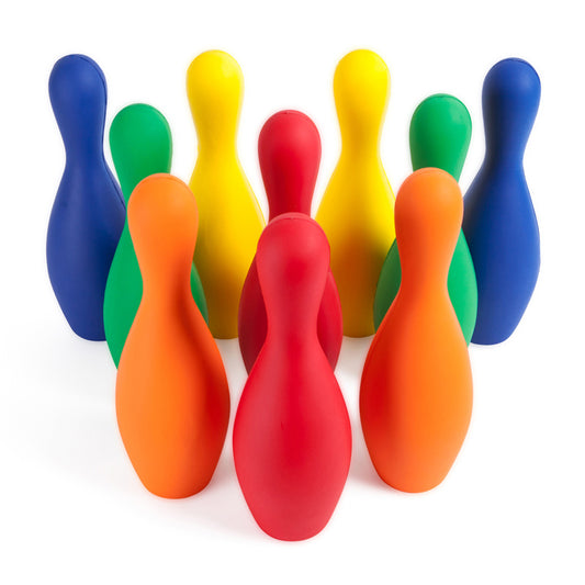 MULTICOLOR FOAM BOWLING PIN SET