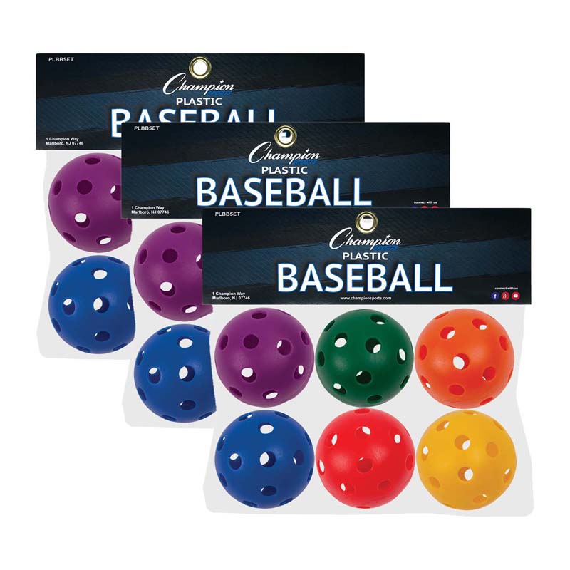 (3 ST) PLASTIC BALLS BASEBALL SIZE