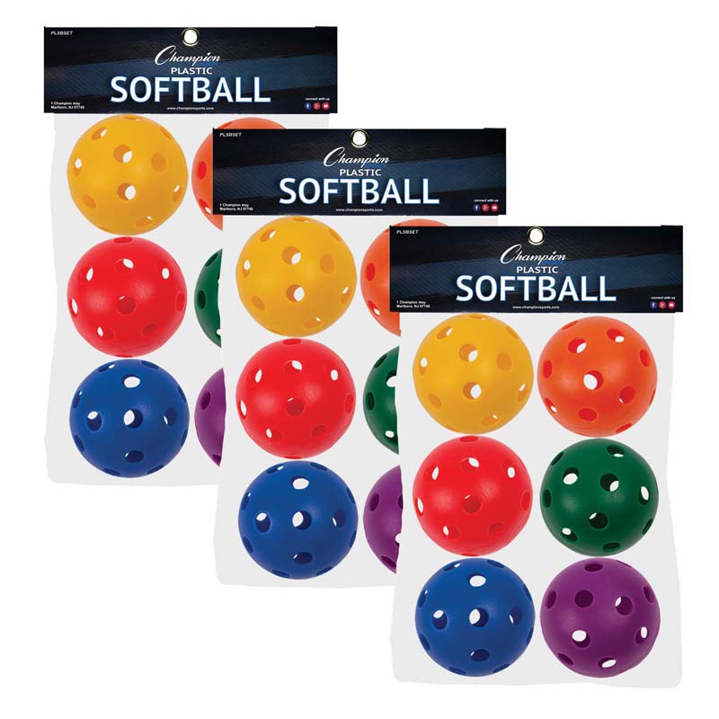 (3 ST) PLASTIC BALLS SOFTBALL SIZE