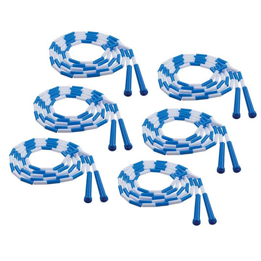 (6 EA) PLASTIC JUMP ROPE BLUE WHITE