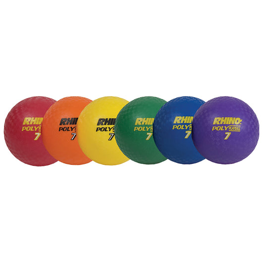 PLAYGROUND BALL SET OF 6 RHINO 7IN