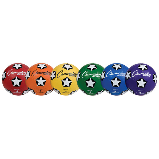 SOCCER BALL SET/6 RUBBER SIZE 4