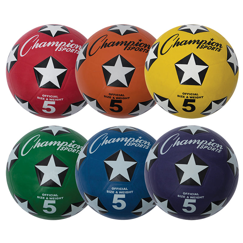 SOCCER BALL SET/6 RUBBER SIZE 5