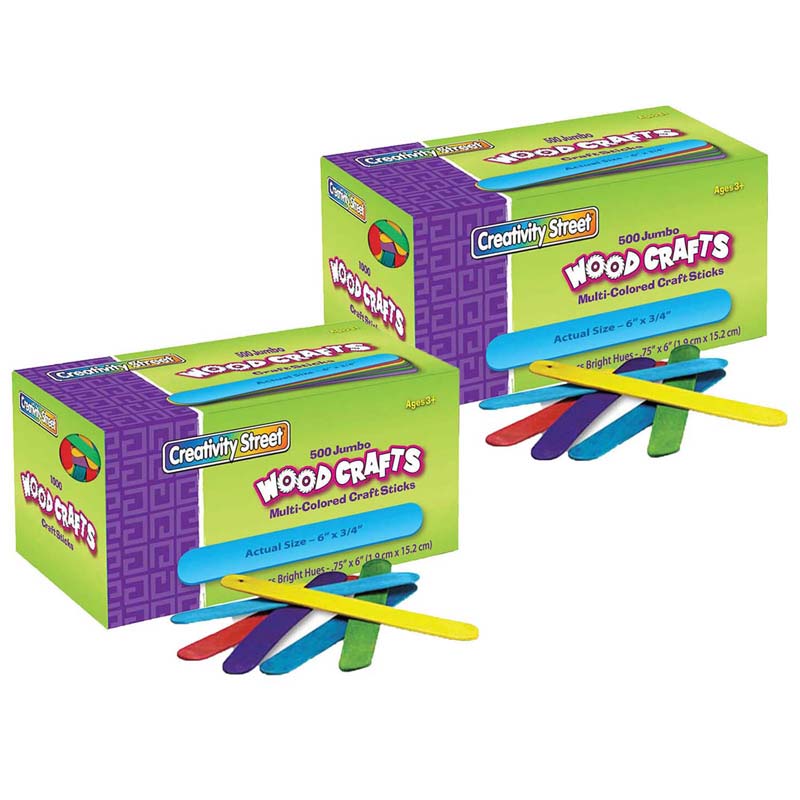 (2 PK) JUMBO CRAFT STICKS 500 PER