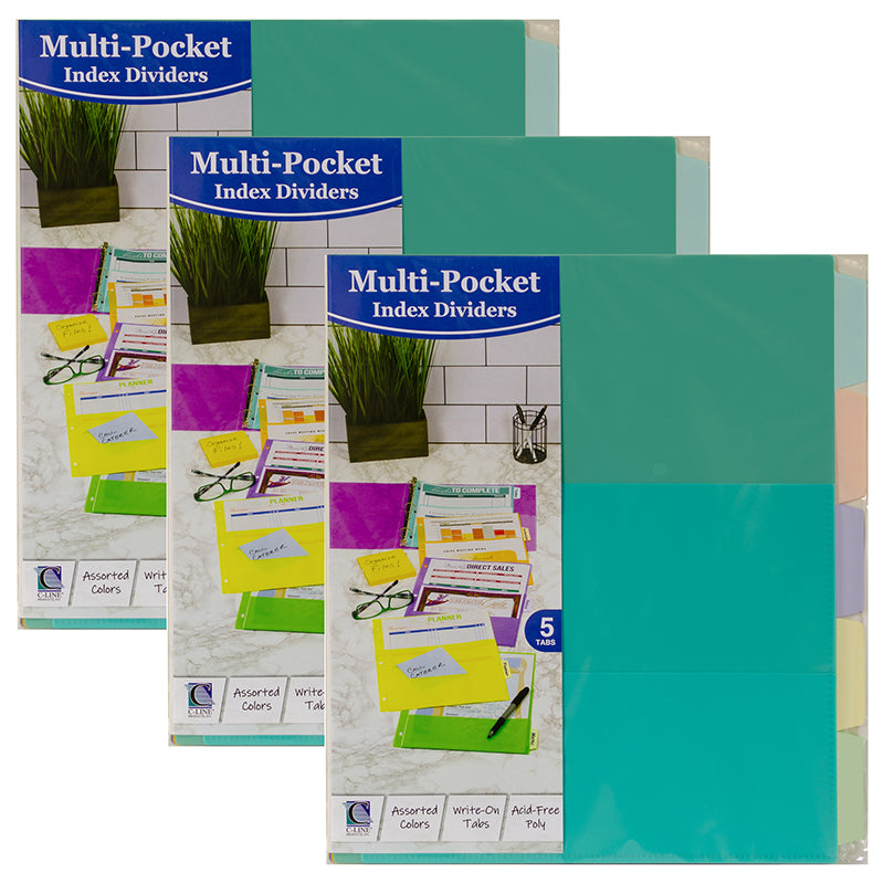 (3 PK) 5 TAB INDEX DIVIDERS WITH