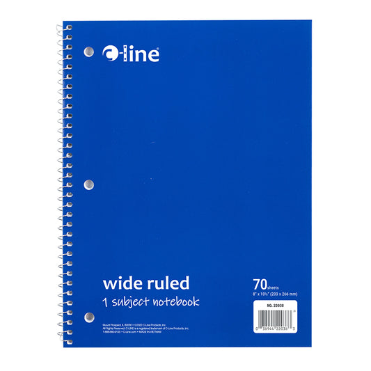 C LINE BLUE 1 SUB WIDE RULED NOTEBK