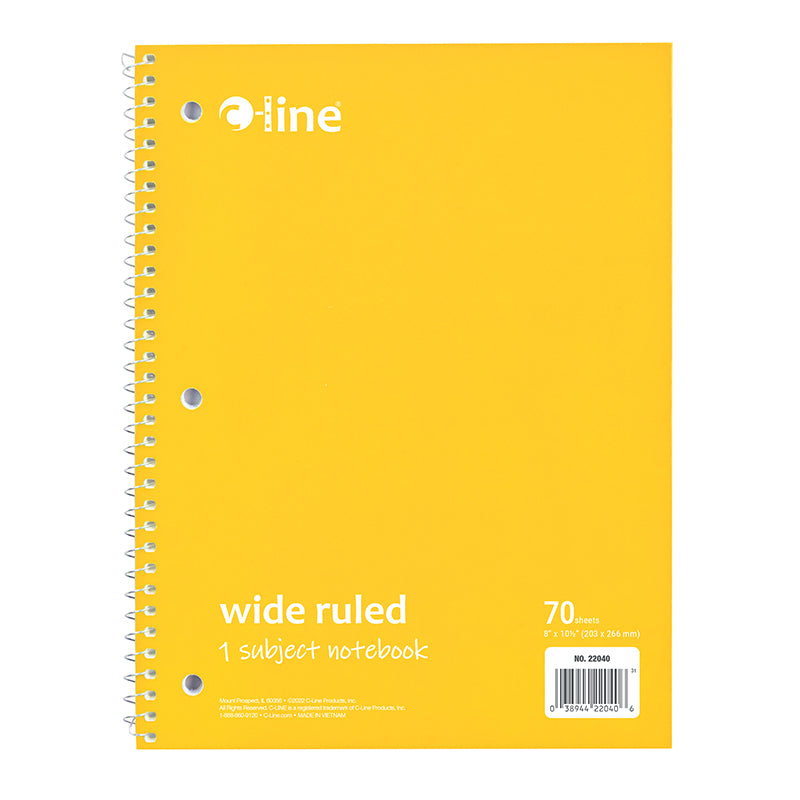 C LINE YLW 1 SUB WIDE RULED NOTEBK