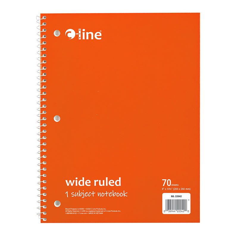 C LINE ORG 1 SUB WIDE RULED NOTEBK