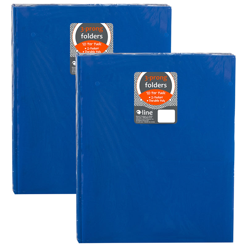 (2 PK) BLUE TWO POCKET POLY