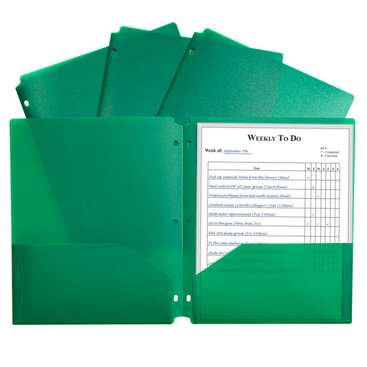 2 POCKET POLY PORTFOLIO GREEN