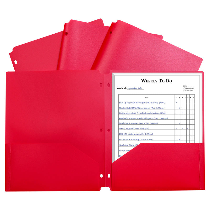 2 POCKET POLY PORTFOLIO RED