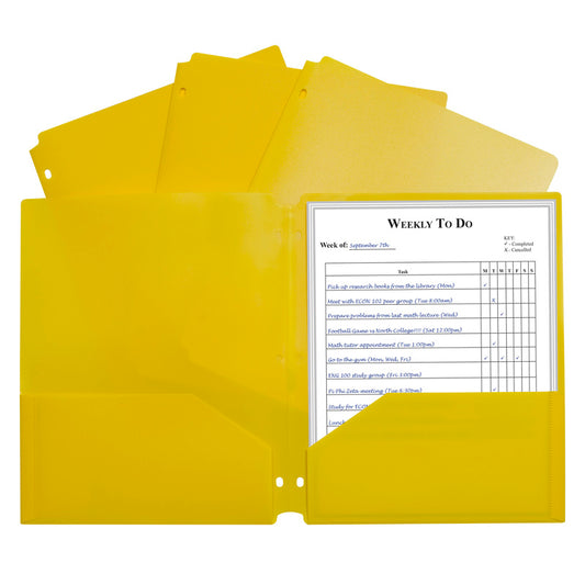 2 POCKET POLY PORTFOLIO YELLOW