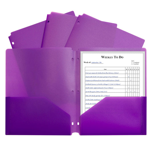 2 POCKET POLY PORTFOLIO PURPLE