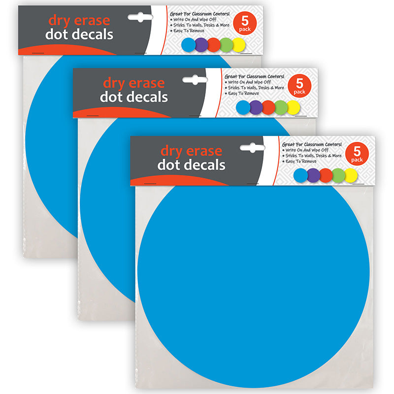 (3 PK) DRY ERASE DOT DECALS ASST