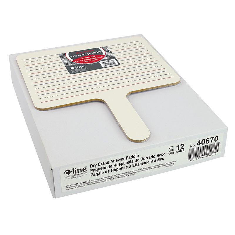 2-SIDED DRY ERASE ANSWR PADDLS 12PK