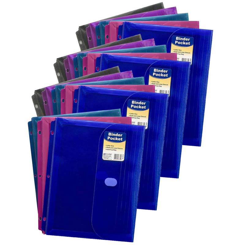 (18 EA) BINDER POCKET W/ HOOK &