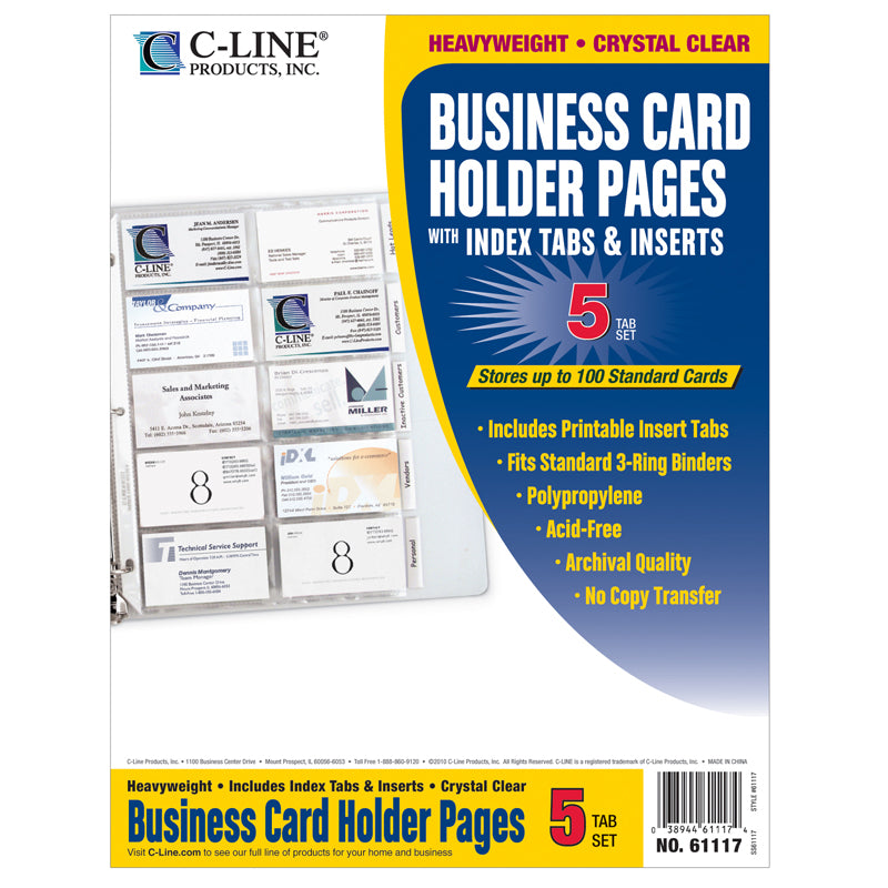 BUSINESS CARD HOLDER WITH TABS POLY