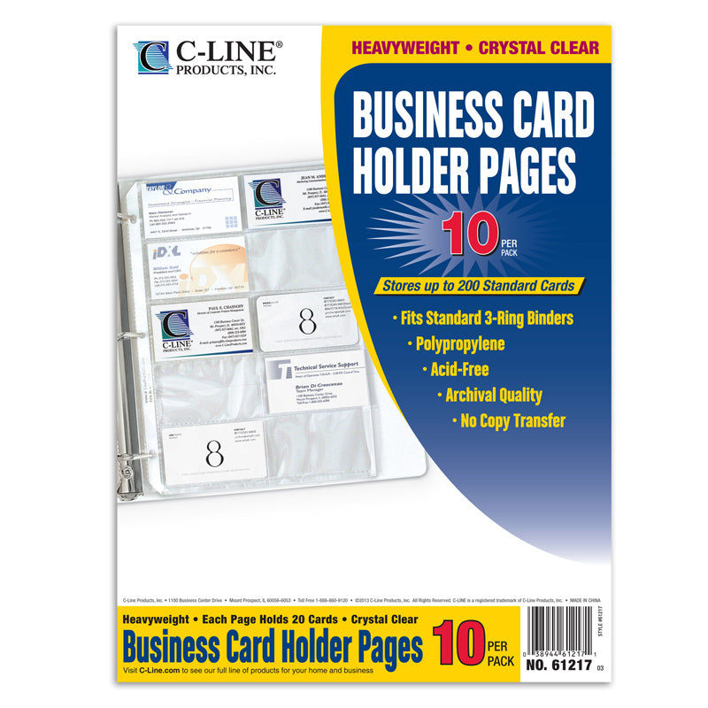 BUSINESS CARD HOLDER W/OUT TAB POLY