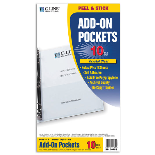 C-LINE ADD-ON FILING POCKET POLY