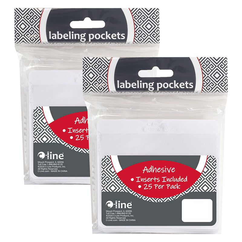 (2 PK) SELF ADHESIVE LBLING POCKETS