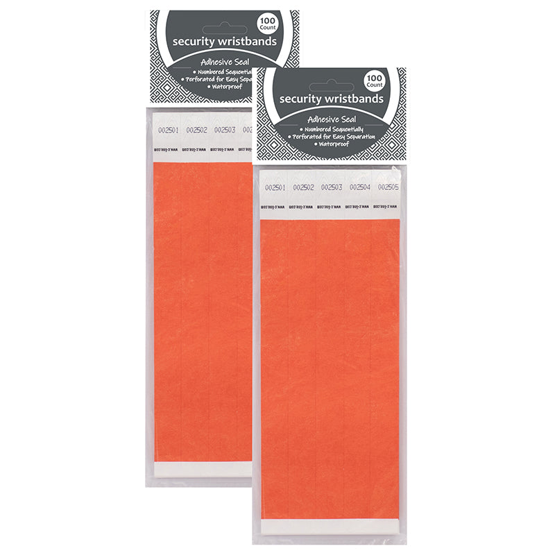 (2 PK) SECURITY WRISTBANDS ORANGE