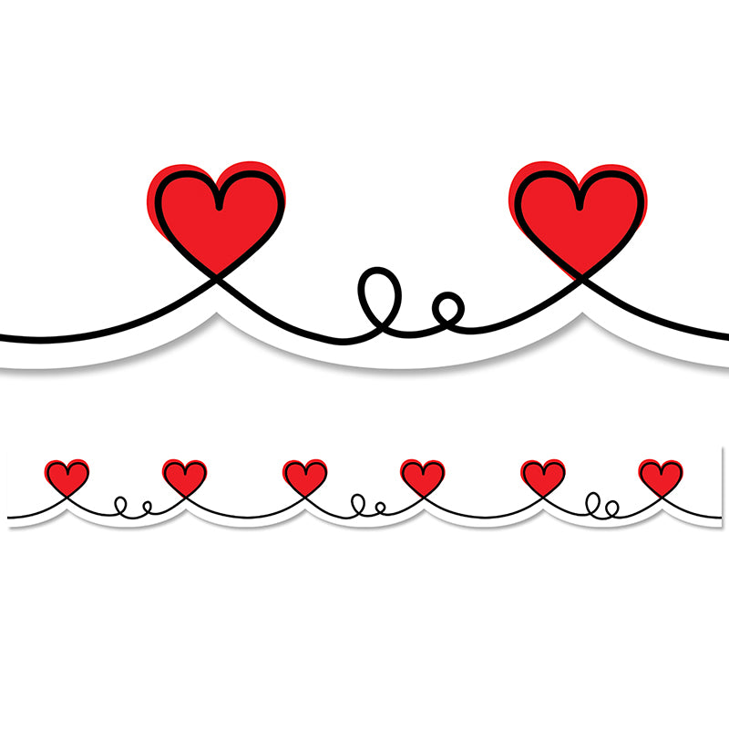 DOODLE HEARTS BORDER