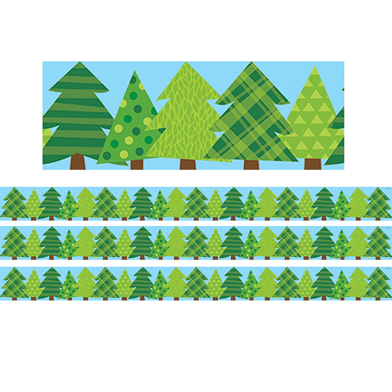 (3 PK) PATTERN PINE TREES EZ BORDER