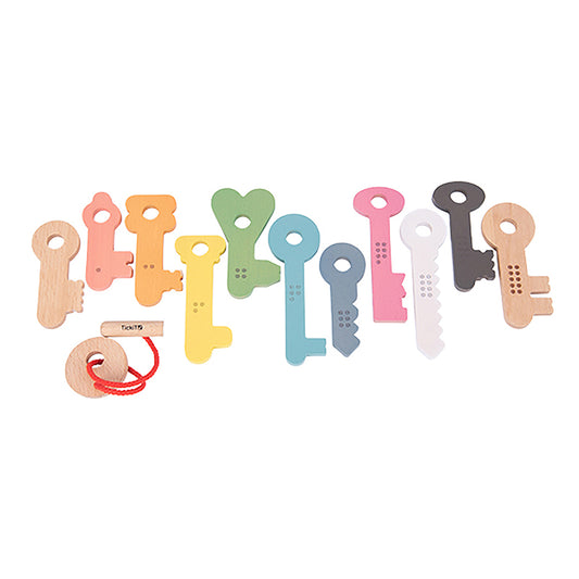 RAINBOW WOODEN KEYS SET OF 11