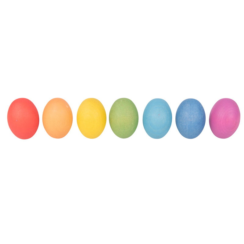 RAINBOW WOODEN EGGS SET OF 7