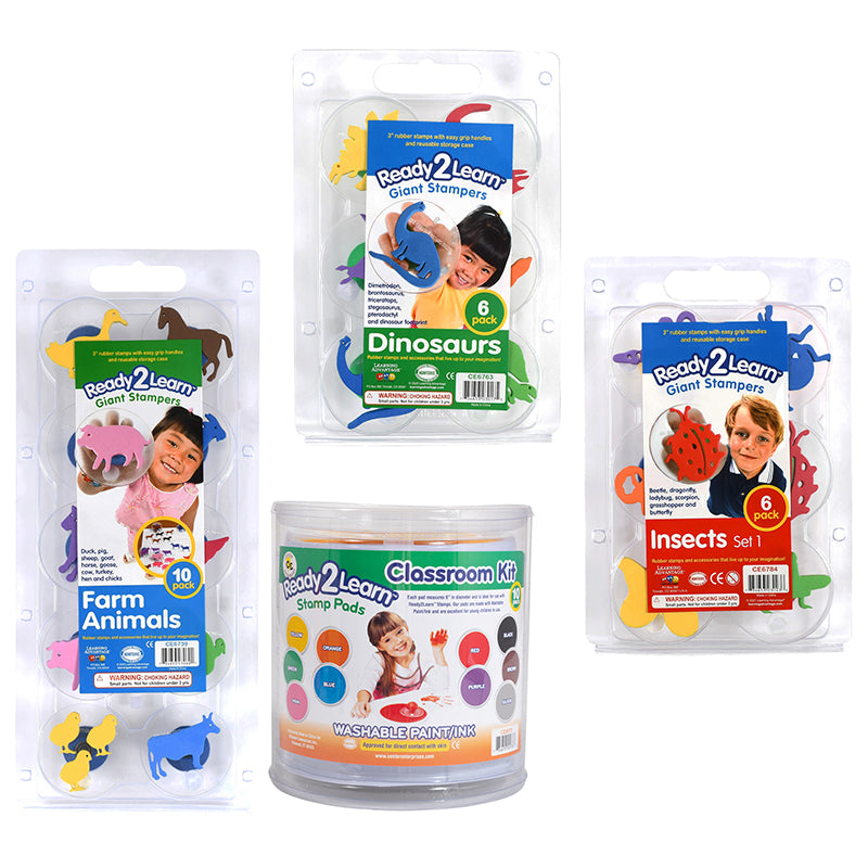 GIANT ANIMALS STAMP PAD KIT