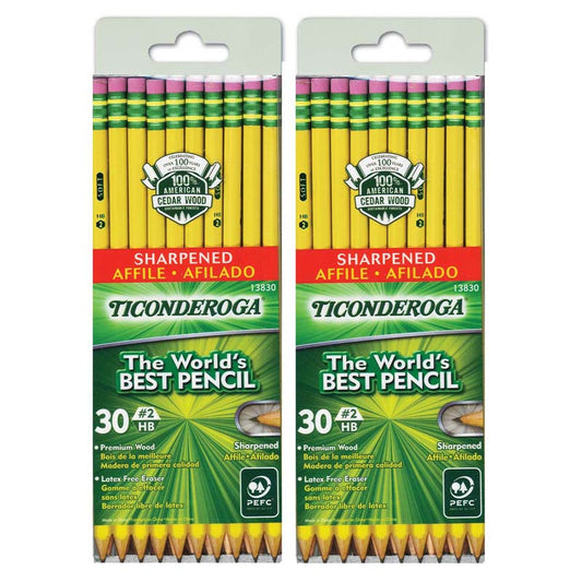 (2 PK) TICONDEROGA NO 2 PRESHARPEN