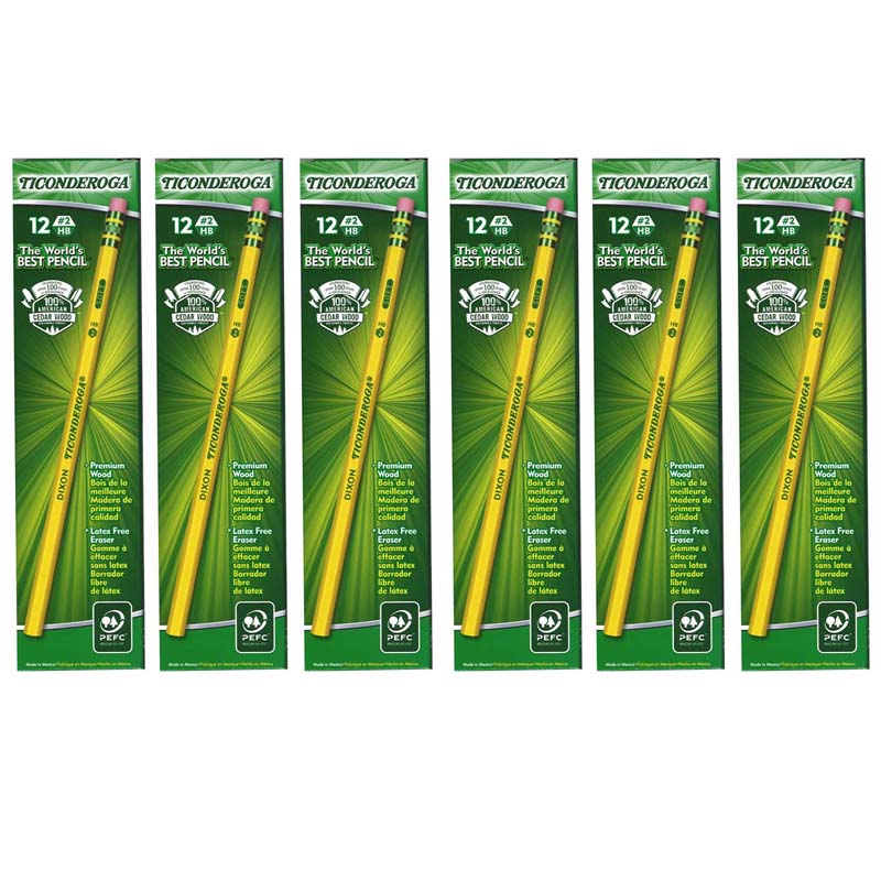 (6 DZ) TICONDEROGA PENCIL NO 2 SOFT