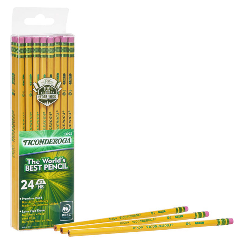 PENCILS NO 2 SOFT YELLOW PACK OF 24