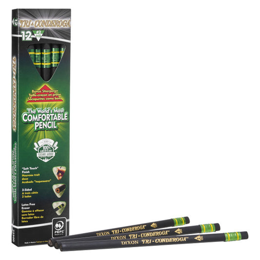 TRI-CONDEROGA 3-SIDED PENCILS 12/PK